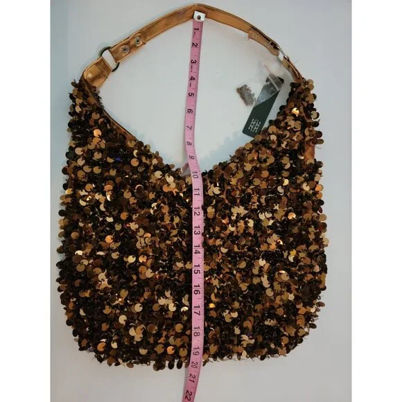 Bronze Sequin Shoulder Bag - Picture 10 of 10